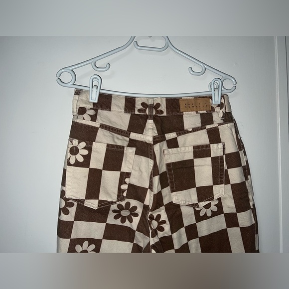 PacSun Eco Flower Checkerboard High Waisted Straight Leg Jeans - Picture 5 of 10
